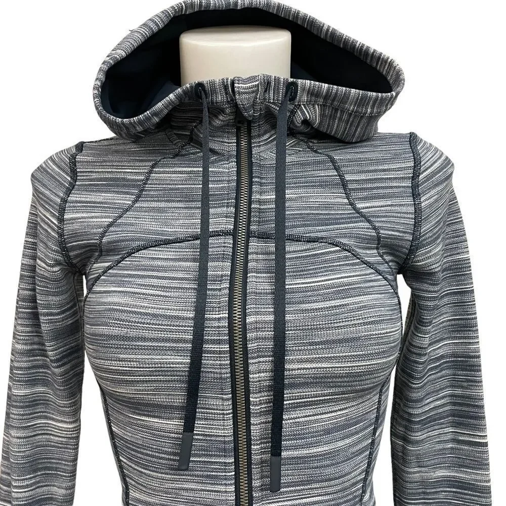 Lululemon Hooded Define Jacket 
Mini Space Dye Heathered Nocturnal White sz 4 - Picture 4 of 9